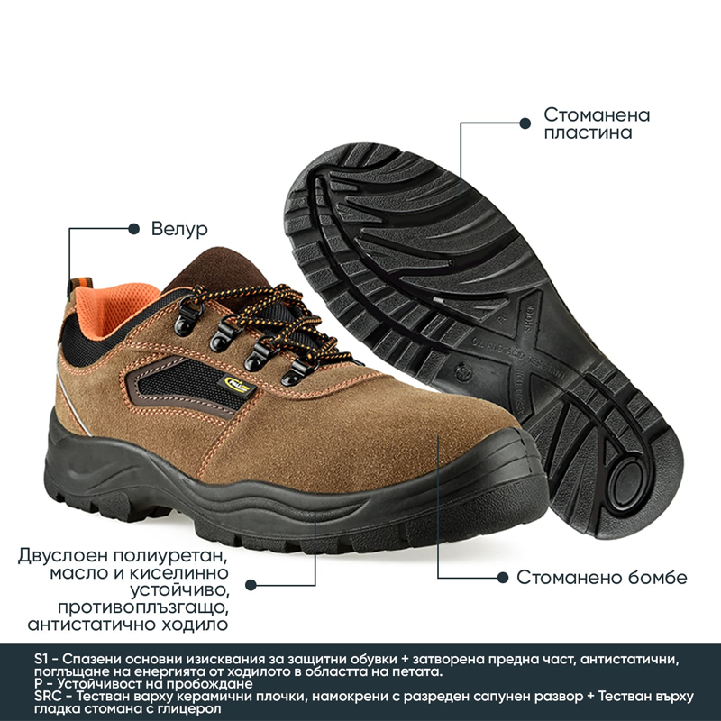 Zapatos de seguridad con puntera CAMEL S1P Pallstar