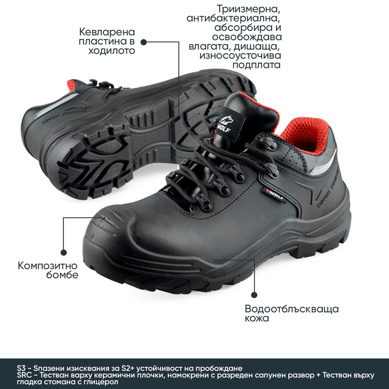Zapatos de seguridad con puntera VOLCANO S3 BWOLF