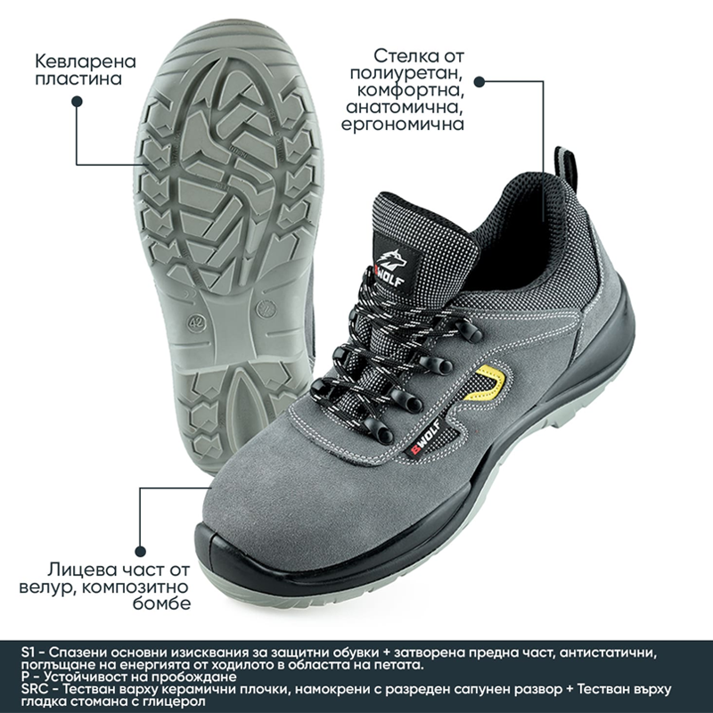 Zapatos de seguridad con puntera DYLAN S1P BWOLF