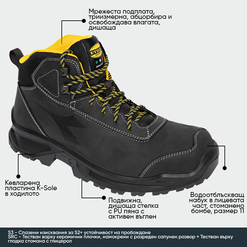 Botas de seguridad con puntera COUNTRY HI S3 Diadora