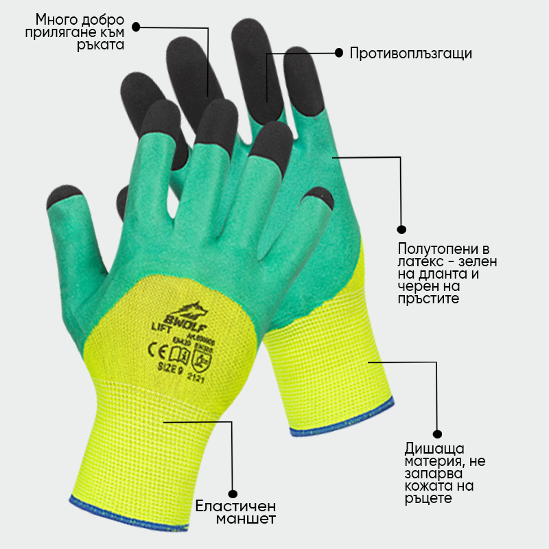 Guantes de látex LIFT BWOLF