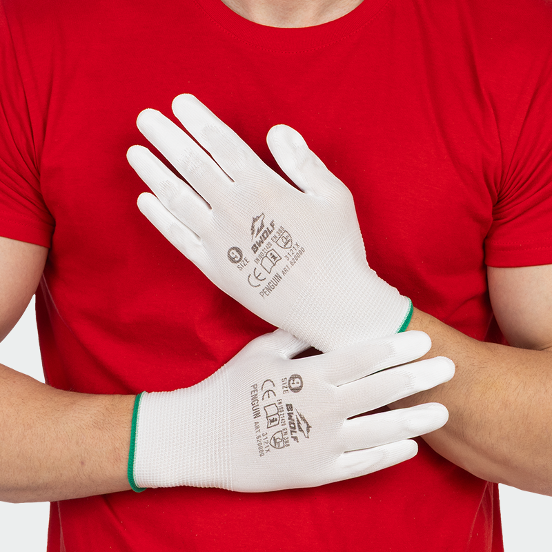 Guantes de poliuretano PENGUIN blancos BWOLF