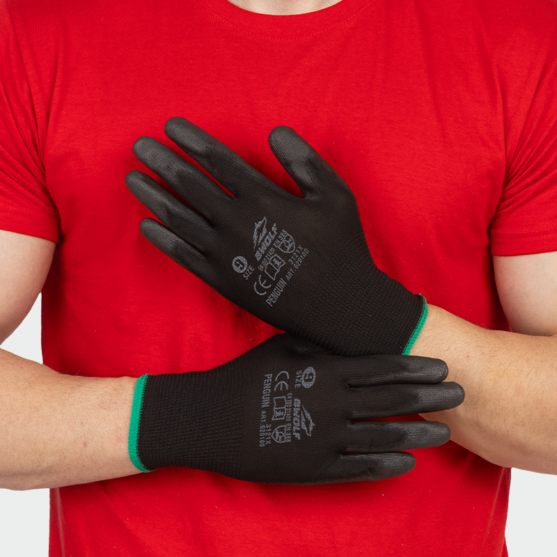 Guantes de poliuretano PENGUIN negros BWOLF