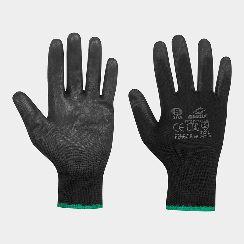 Guantes de poliuretano PENGUIN negros BWOLF