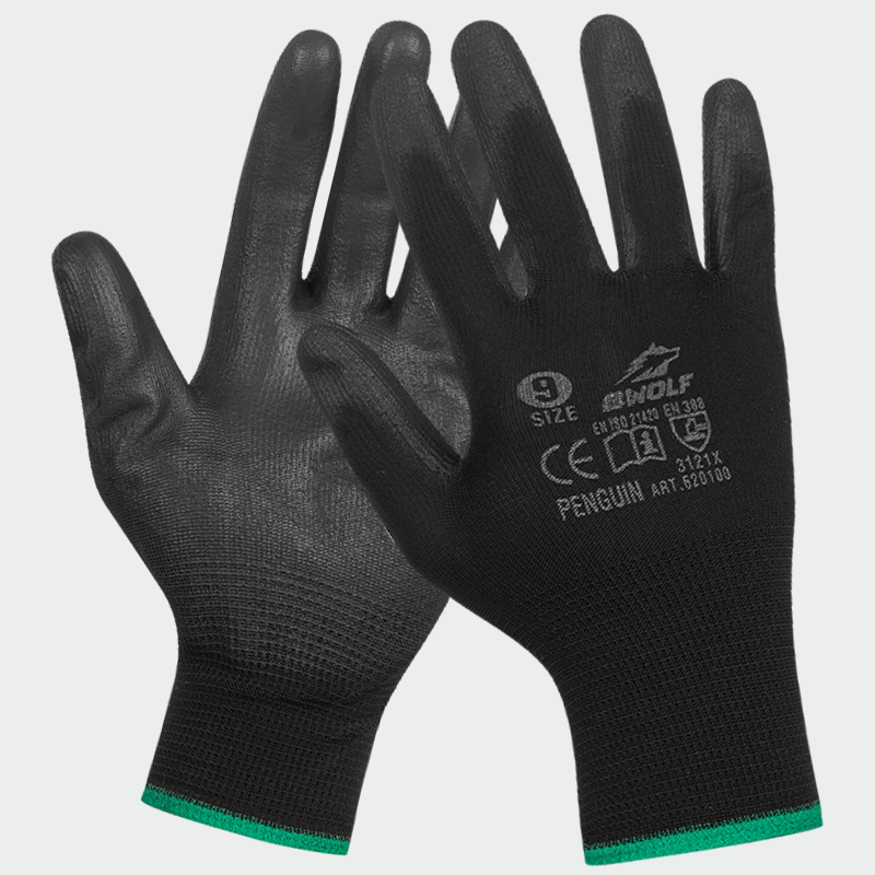 Guantes de poliuretano PENGUIN negros BWOLF