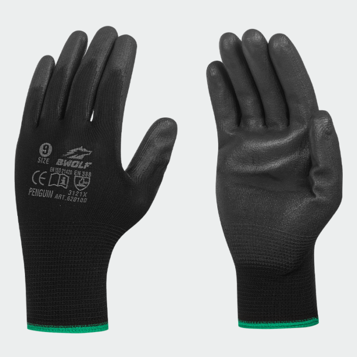 Guantes de poliuretano PENGUIN negros BWOLF