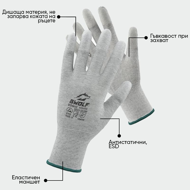 Guantes antiestáticos ESD SONIC BWOLF