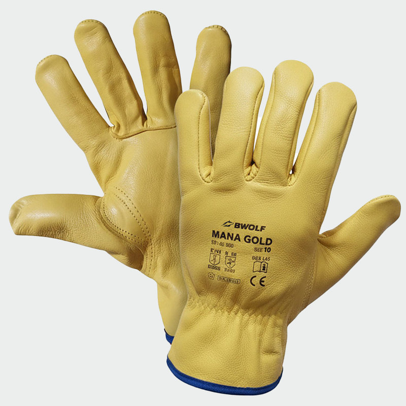 Guantes de trabajo de cuero MANA GOLD BWOLF