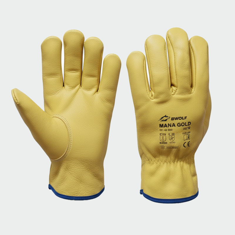 Guantes de trabajo de cuero MANA GOLD BWOLF