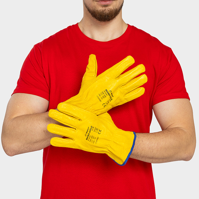 Guantes de trabajo de cuero MANA GOLD BWOLF