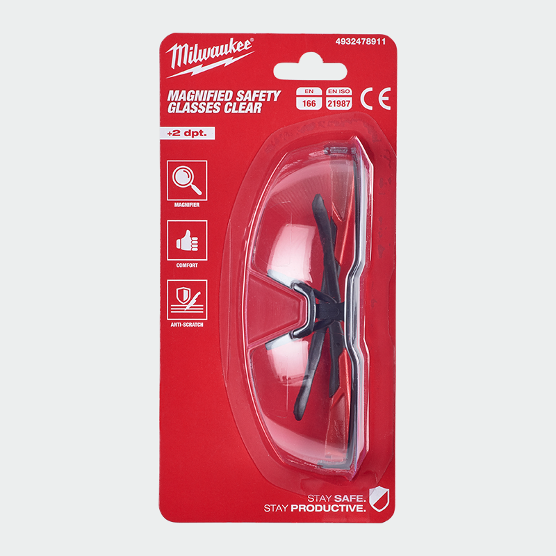 Gafas de seguridad MAGNIFIED CLEAR (+2.0) Milwaukee