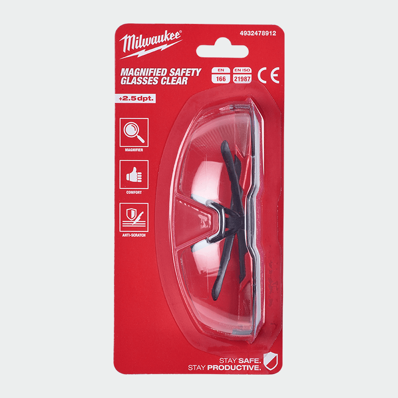 Gafas de seguridad MAGNIFIED CLEAR (+2.5) Milwaukee