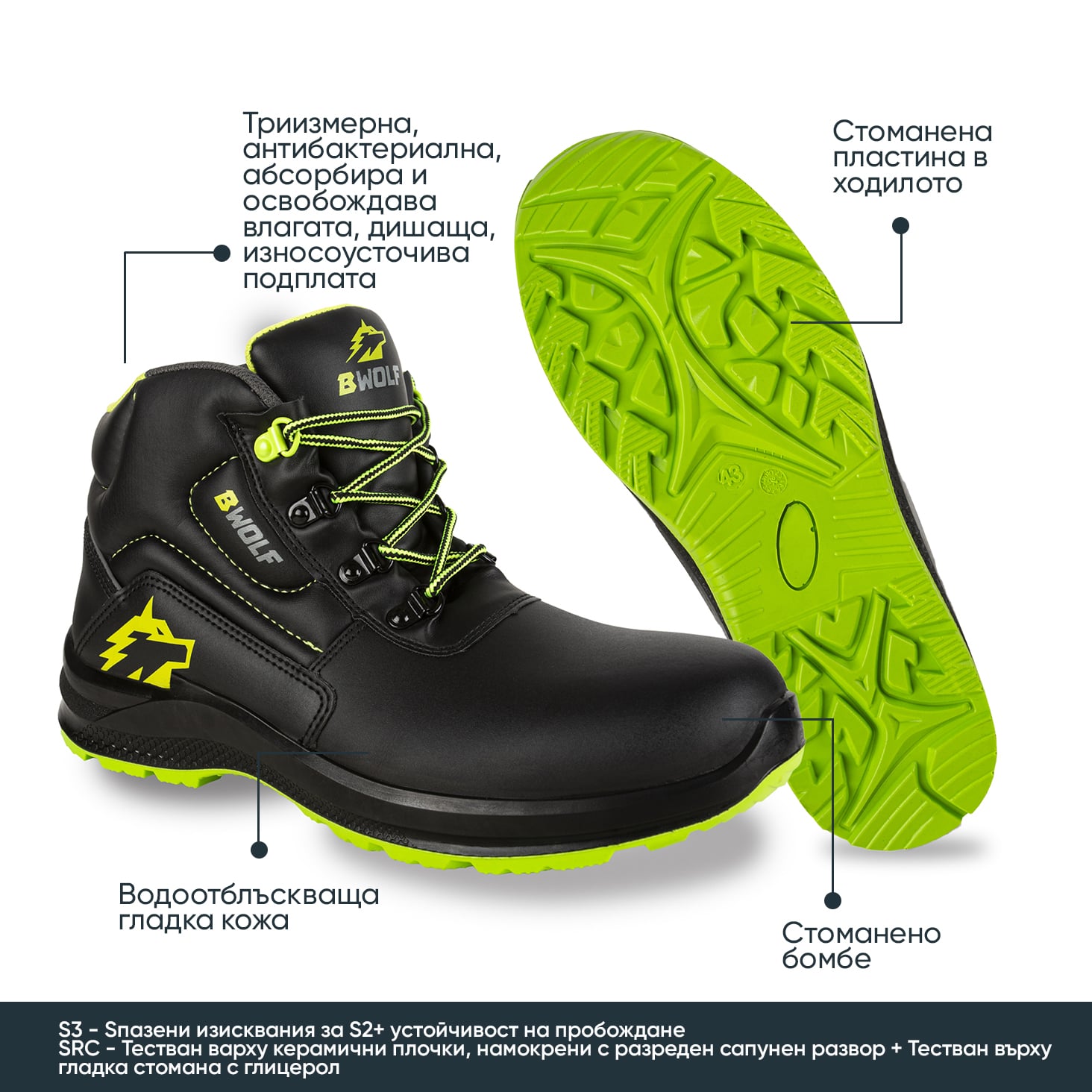 Botas de seguridad con puntera SPYKE Hi S3 BWOLF