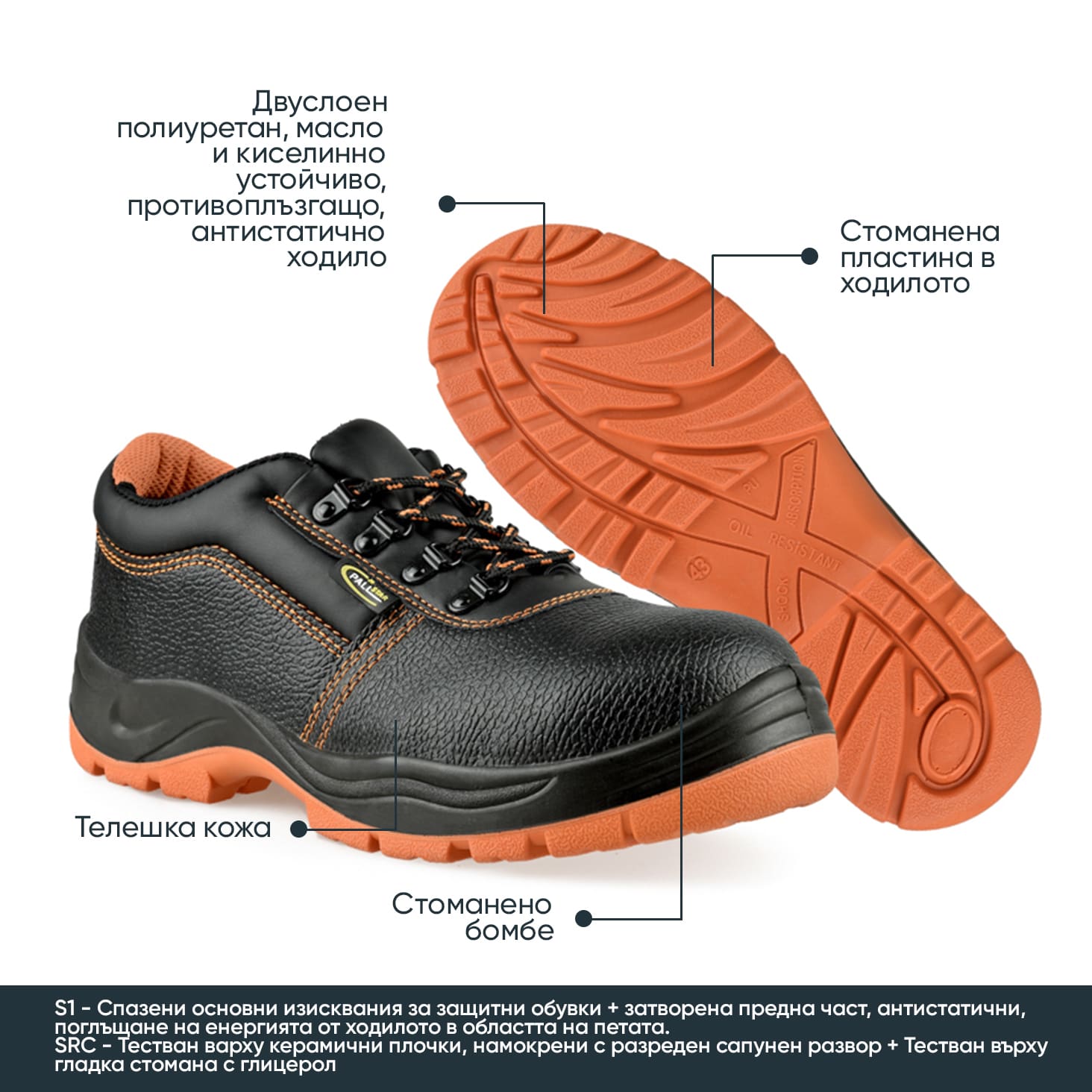 Zapatos de seguridad con puntera VIPER S1 Pallstar