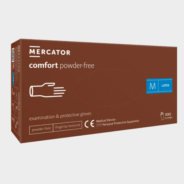 Guantes de látex desechables M COMFORT Mercator