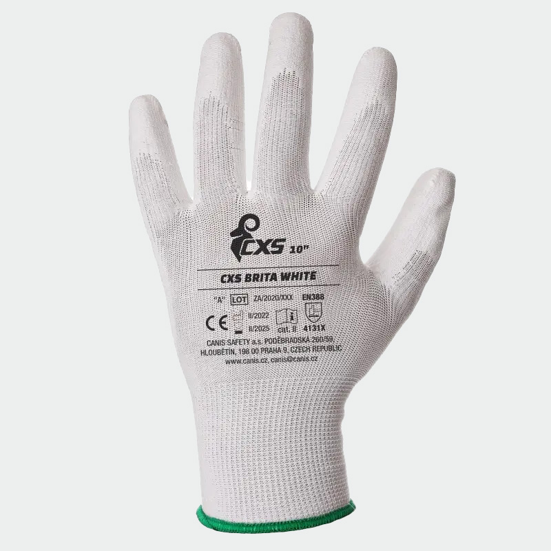 Guantes de poliuretano BRITA blancos CXS