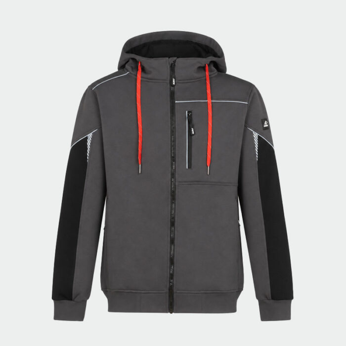 Sweatshirt with zipper DAYTONA Hoodie BWOLF