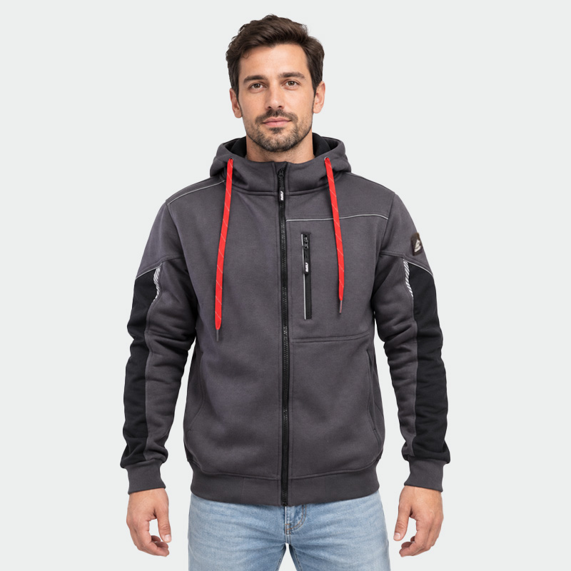 Sweatshirt with zipper DAYTONA Hoodie BWOLF